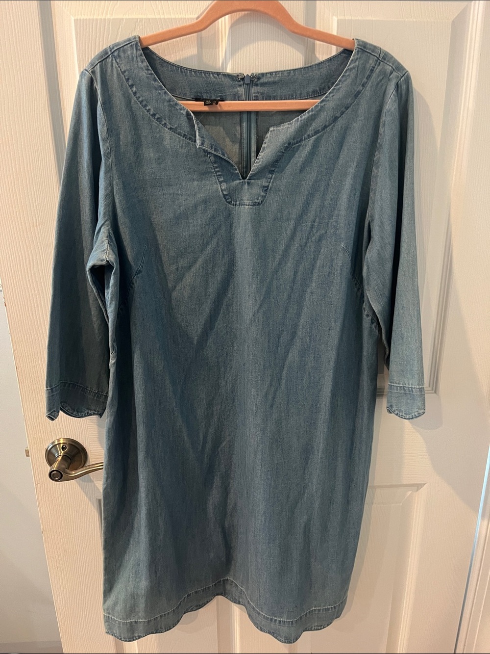 Talbots Light Blue Denim Tunic Dress